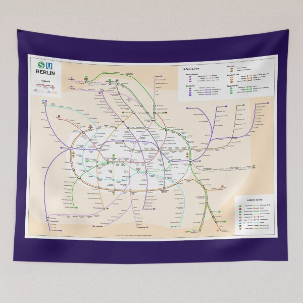 Item preview, Berlin subway map designed and sold by SubwayMapper.