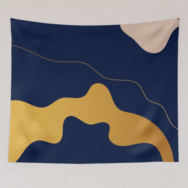 Item preview, Gold and blue waves designed and sold by AlexGolyakov.