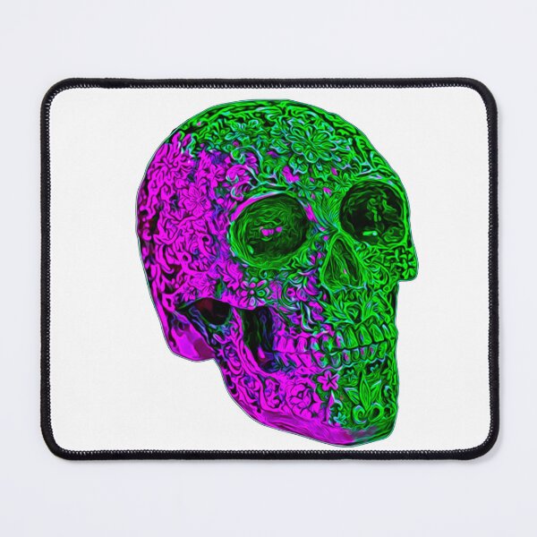 Item preview, Green and purple Victorian Style Artsy Fartsy Skull designed and sold by BetelgeuseX3.