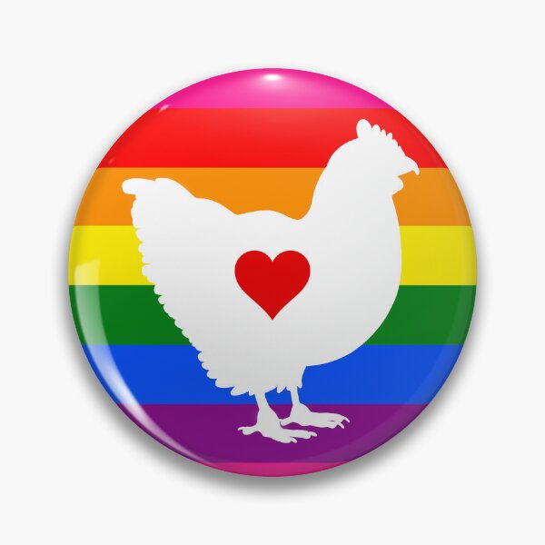 Item preview, Chicken - Pride Flag Heart designed and sold by Puddmuppy.