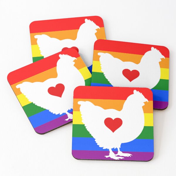 Item preview, Chicken - Pride Flag Heart designed and sold by Puddmuppy.