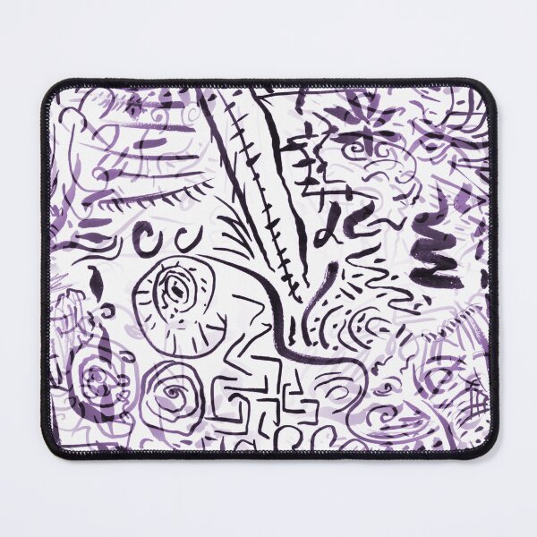 Item preview, Purple and black ink doodles in a repeating pattern designed and sold by Melindrea.