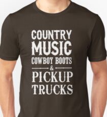 Country Music Cowboy boots and Pickup Trucks Unisex T-Shirt