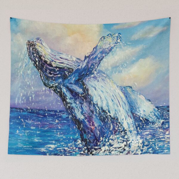 Item preview, Blue Whale Quilling Paper Paintings Wall Art designed and sold by UOVE.