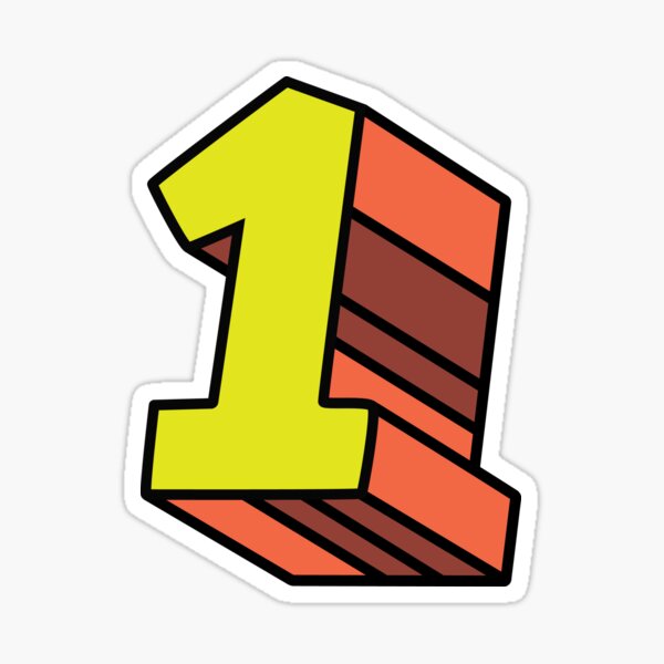 "Number one 3D cartoon" Sticker for Sale by Planet-Pop | Redbubble