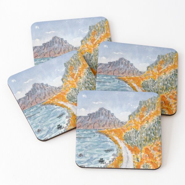 Item preview, Lake and mountain road in fall designed and sold by Melindrea.
