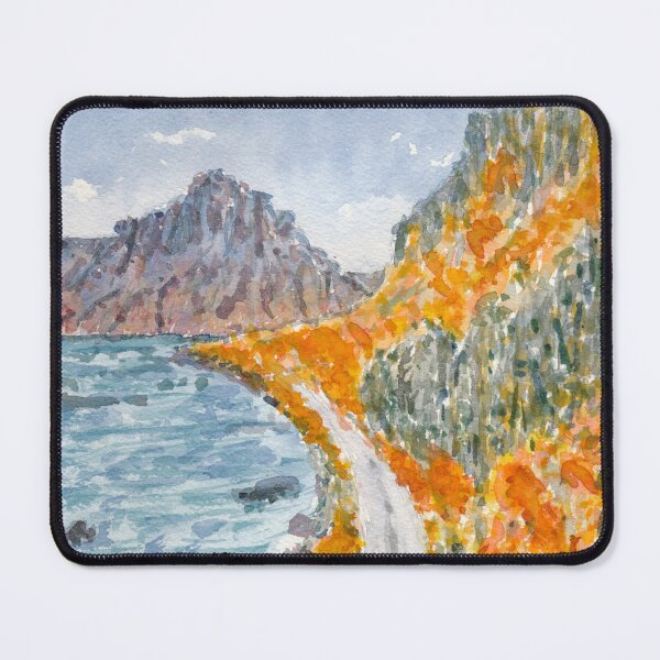 Item preview, Lake and mountain road in fall designed and sold by Melindrea.