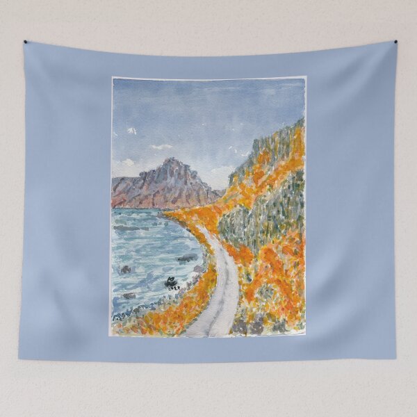 Item preview, Lake and mountain road in fall designed and sold by Melindrea.