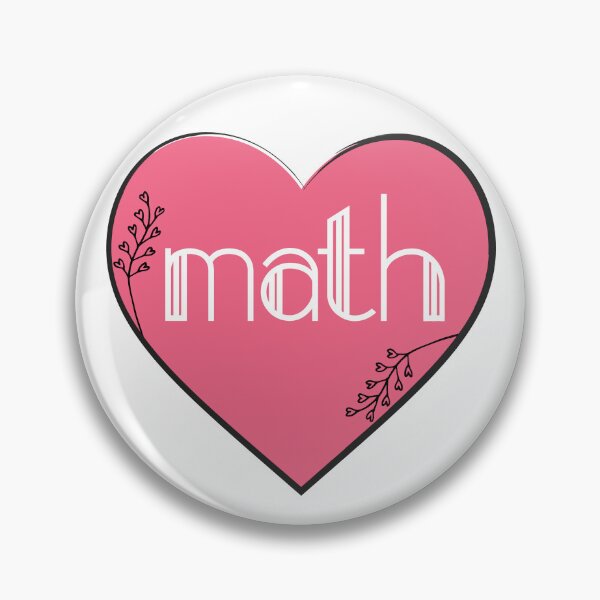 Item preview, I Love Math Pink Floral Minimal Heart designed and sold by SpringMoonPress.
