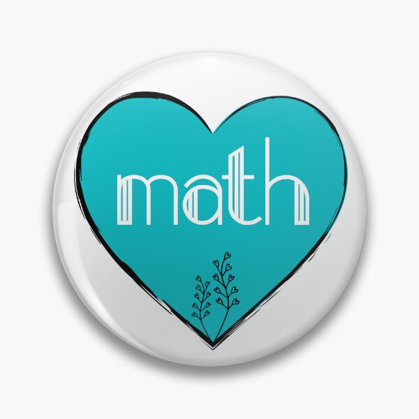 Item preview, I Love Math Aqua Floral Minimal Heart designed and sold by SpringMoonPress.