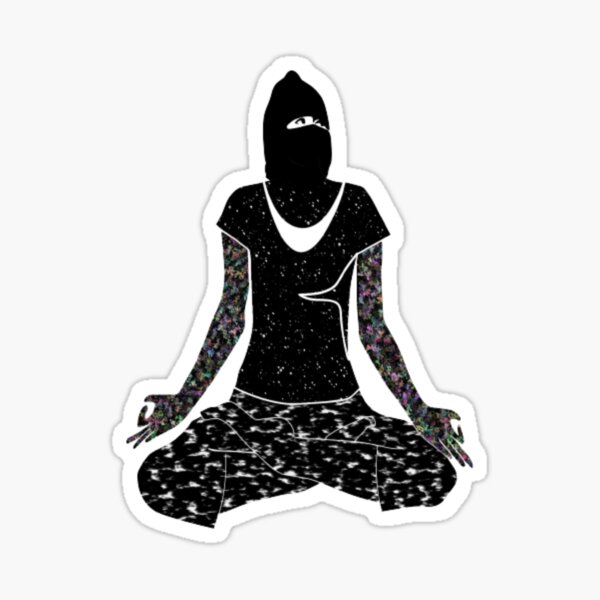  girl meditating Sticker