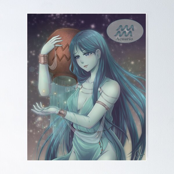 Aquarius female figure. anime zodiac