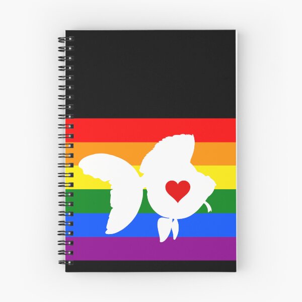 Item preview, Goldfish Ryukin - Pride Flag Silhouette Heart designed and sold by Puddmuppy.