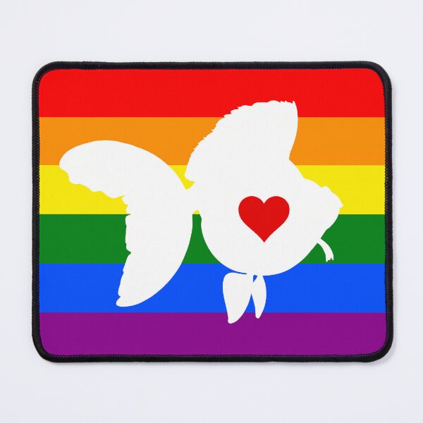 Item preview, Goldfish Ryukin - Pride Flag Silhouette Heart designed and sold by Puddmuppy.