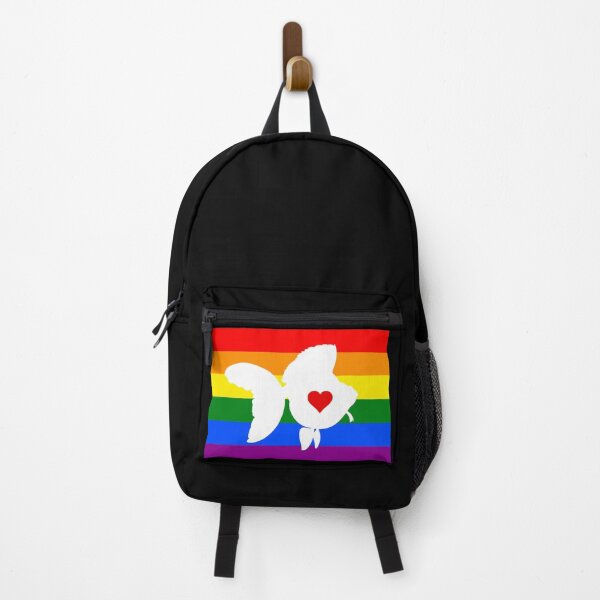 Item preview, Goldfish Ryukin - Pride Flag Silhouette Heart designed and sold by Puddmuppy.