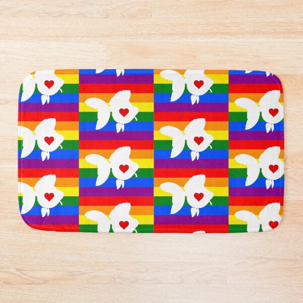 Item preview, Goldfish Ryukin - Pride Flag Silhouette Heart designed and sold by Puddmuppy.