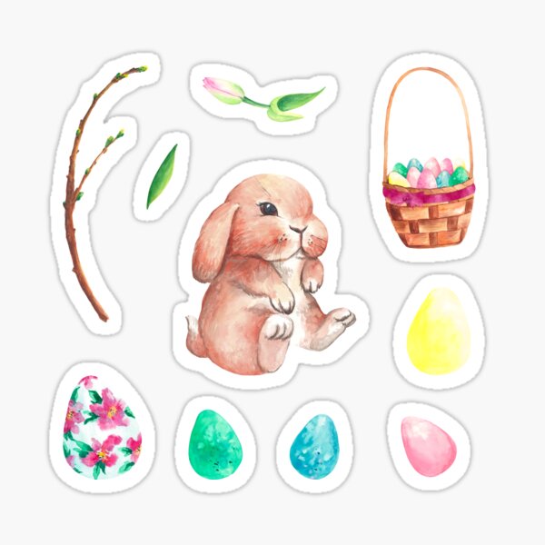 Item preview, Watercolor Easter Bunny Pack designed and sold by DaisyPaints.