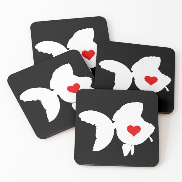Item preview, Goldfish Ryukin - White Silhouette with Heart designed and sold by Puddmuppy.