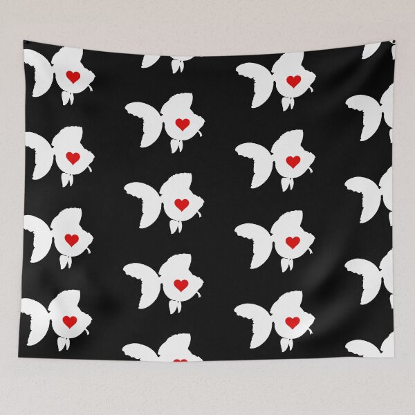 Item preview, Goldfish Ryukin - White Silhouette with Heart designed and sold by Puddmuppy.