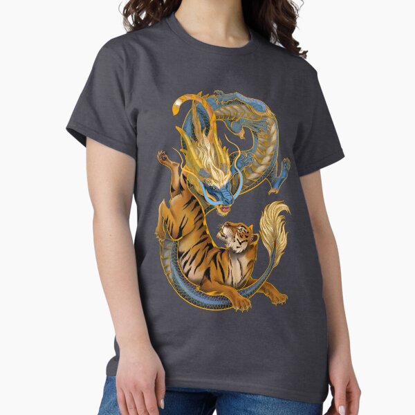 Vista previa del artículo con la obra « Dragón y tigre - Par del zodiaco chino Bond Ampersand: Color», diseñado y vendido por Wild-Astro.