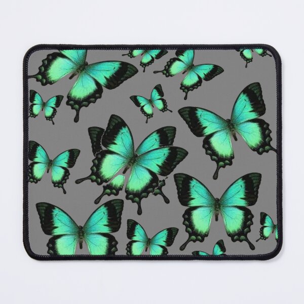 Item preview, BLUE SWALLOW TAIL BUTTERFLIES PATTERN GREY ART designed and sold by sharlesart.