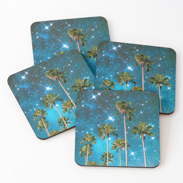Item preview, Palm trees in blue space surreal collage  designed and sold by Yasmine khalifa.