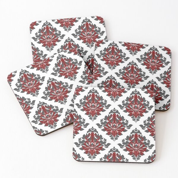 Item preview, Floral Seamless Pattern With Dark Red and Gray  Flowers On White Background designed and sold by branaghbel.