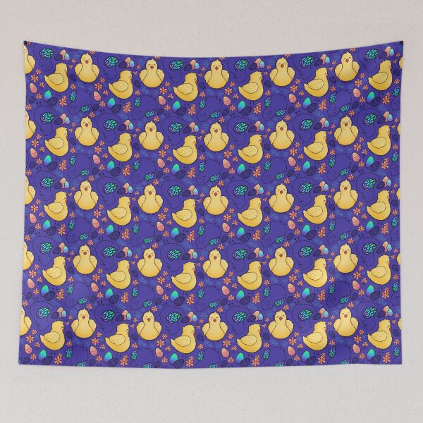 Item preview, Baby Chicks Easter Eggs Pattern - Deep Purple designed and sold by AEIZLITA N.