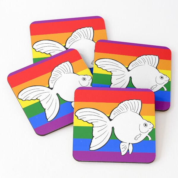 Item preview, Goldfish Ryukin - Pride Flag Silhouette designed and sold by Puddmuppy.