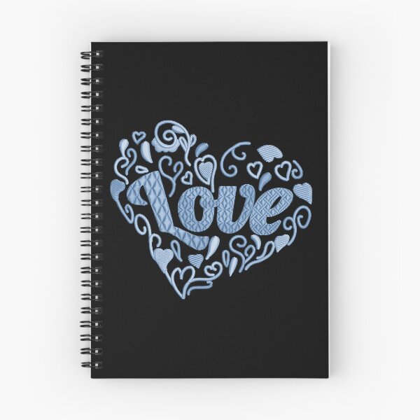 Item preview, Love in Love heart Sky Blue Embroidered Look designed and sold by Trinket-Trickster.