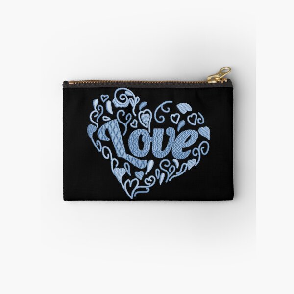 Item preview, Love in Love heart Sky Blue Embroidered Look designed and sold by Trinket-Trickster.