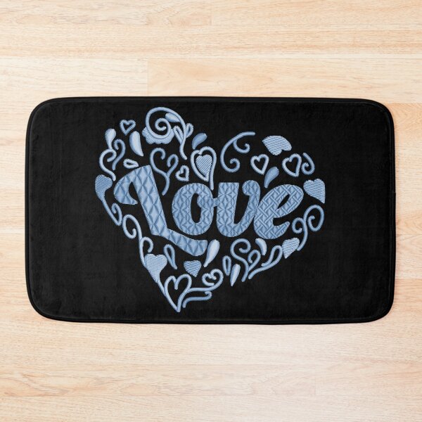 Item preview, Love in Love heart Sky Blue Embroidered Look designed and sold by Trinket-Trickster.