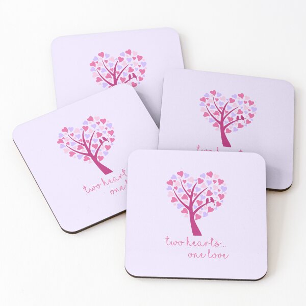 Item preview, Two Hearts...One Love - Pink on Purple designed and sold by PawsitiveMum.