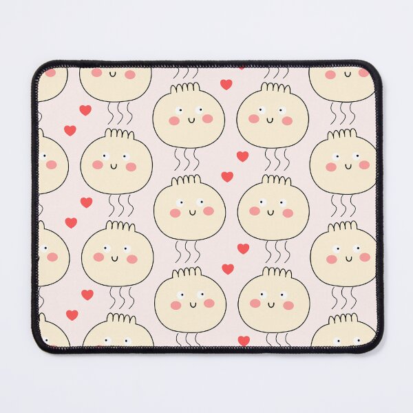 Item preview, Cute Kawaii Funny Steaming Chinese Bao Bun Couple Red Hearts Love Theme  designed and sold by wenjunior.