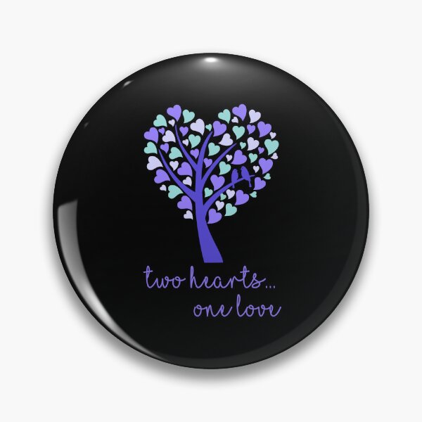 Item preview, Two Hearts...One Love - Purple on Black designed and sold by PawsitiveMum.