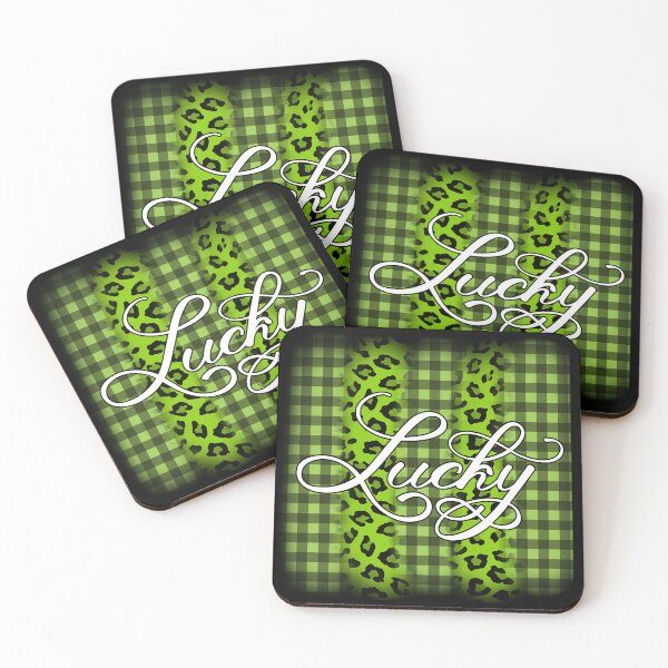 Item preview, Lucky St. Patrick’s Day Green Buffalo Plaid Check And Leopard Print designed and sold by Gsallicat.
