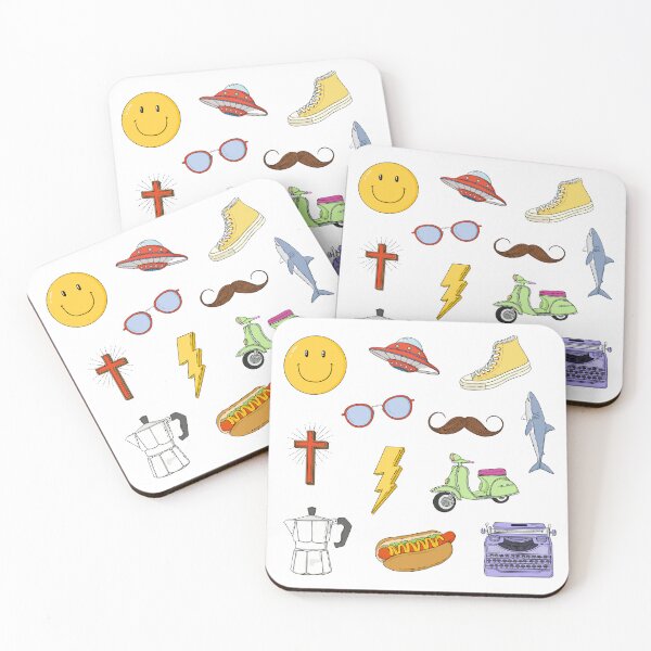 Item preview, Funky Retro Object Set Colorful And Cool designed and sold by SidhuKeet1.