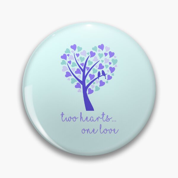Item preview, Two Hearts...One Love - Purple on Aqua designed and sold by PawsitiveMum.