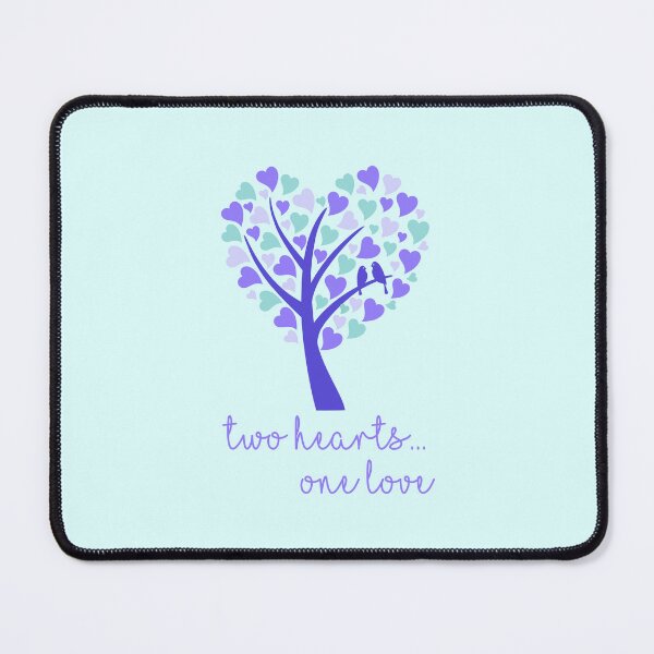 Item preview, Two Hearts...One Love - Purple on Aqua designed and sold by PawsitiveMum.