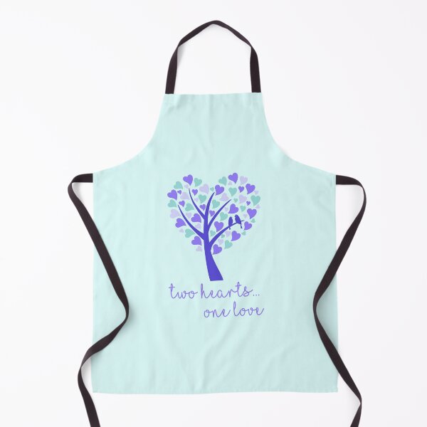 Item preview, Two Hearts...One Love - Purple on Aqua designed and sold by PawsitiveMum.