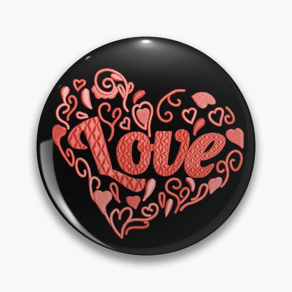 Item preview, Love in Love heart Scarlet Red Embroidered Look designed and sold by Trinket-Trickster.