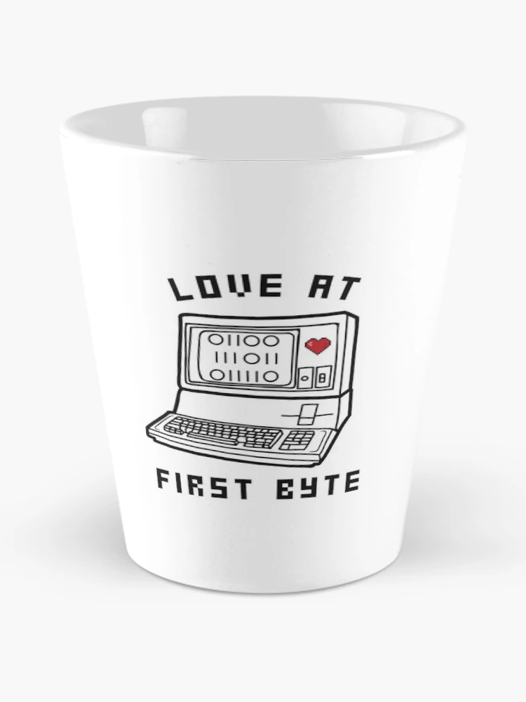 Thumbnail 2 of 4, Coffee Mug, Love at First Byte pun | Coding/Coder software engineer developer programmer designed and sold by brinikki.