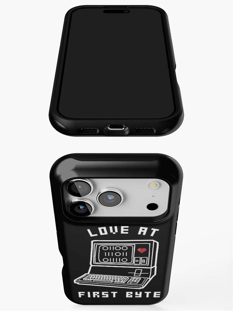 Thumbnail 3 of 4, iPhone Case, Love at First Byte pun | Coding/Coder software engineer developer programmer designed and sold by brinikki.
