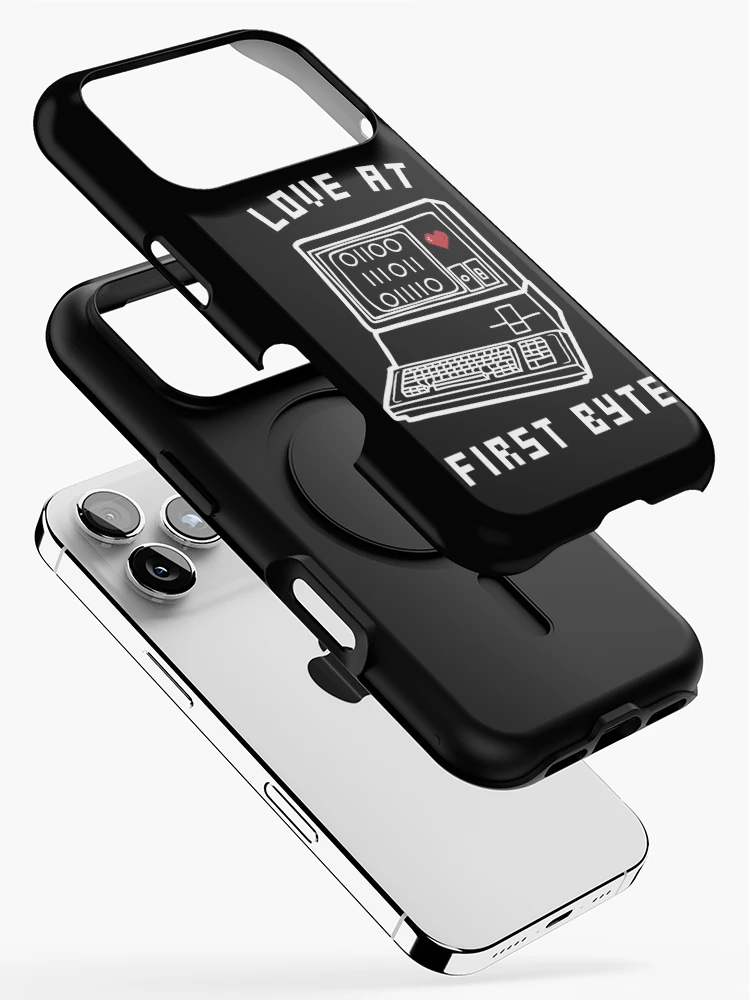 Thumbnail 2 of 4, iPhone Case, Love at First Byte pun | Coding/Coder software engineer developer programmer designed and sold by brinikki.