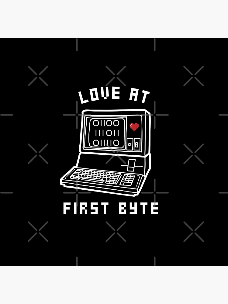 Thumbnail 5 of 5, Coasters (Set of 4), Love at First Byte pun | Coding/Coder software engineer developer programmer designed and sold by brinikki.