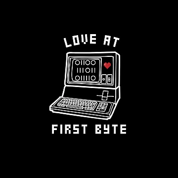 Artwork thumbnail, Love at First Byte pun | Coding/Coder software engineer developer programmer  by brinikki