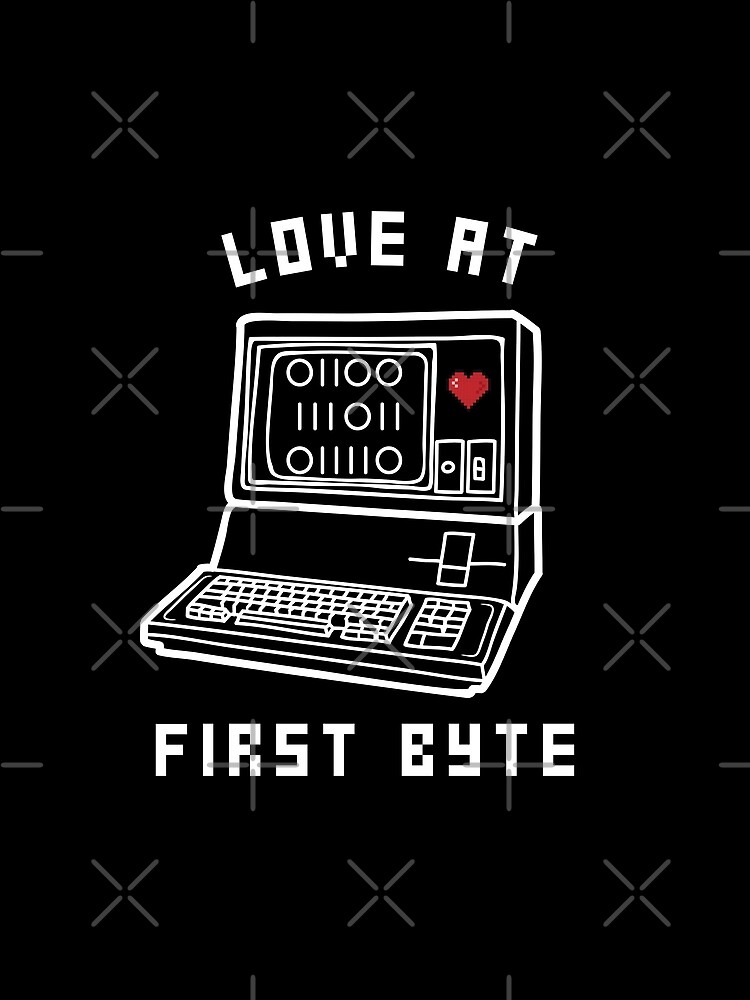 Thumbnail 3 of 3, Scarf, Love at First Byte pun | Coding/Coder software engineer developer programmer designed and sold by brinikki.