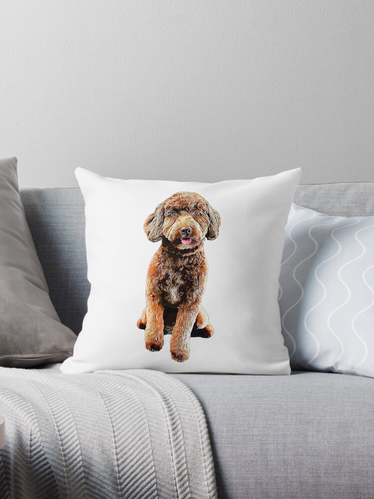 Mini Goldendoodle Doodle Dog  Throw Pillow for Sale by ElegantCat