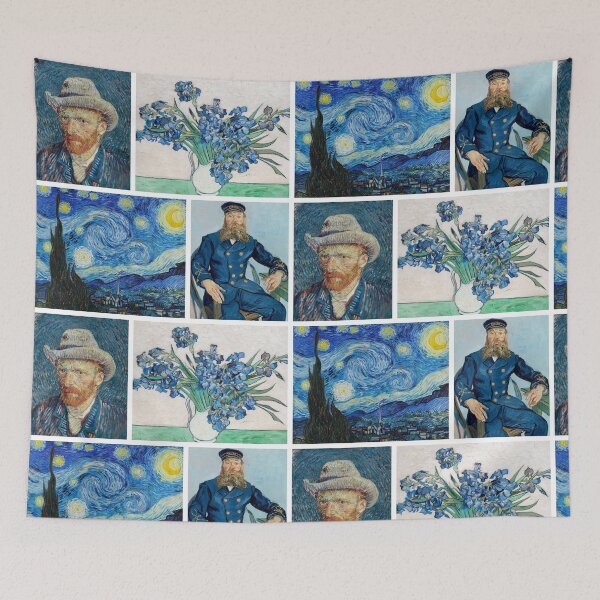Item preview, Vincent van Gogh - Starry Night -Irises-Postman-Self-Portrait designed and sold by TeeARTHY.