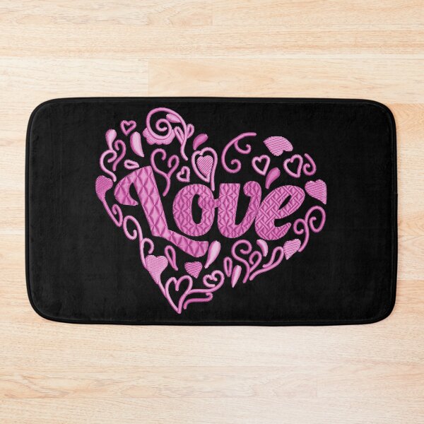 Item preview, Love in Love heart Hot Pink Embroidered Look designed and sold by Trinket-Trickster.